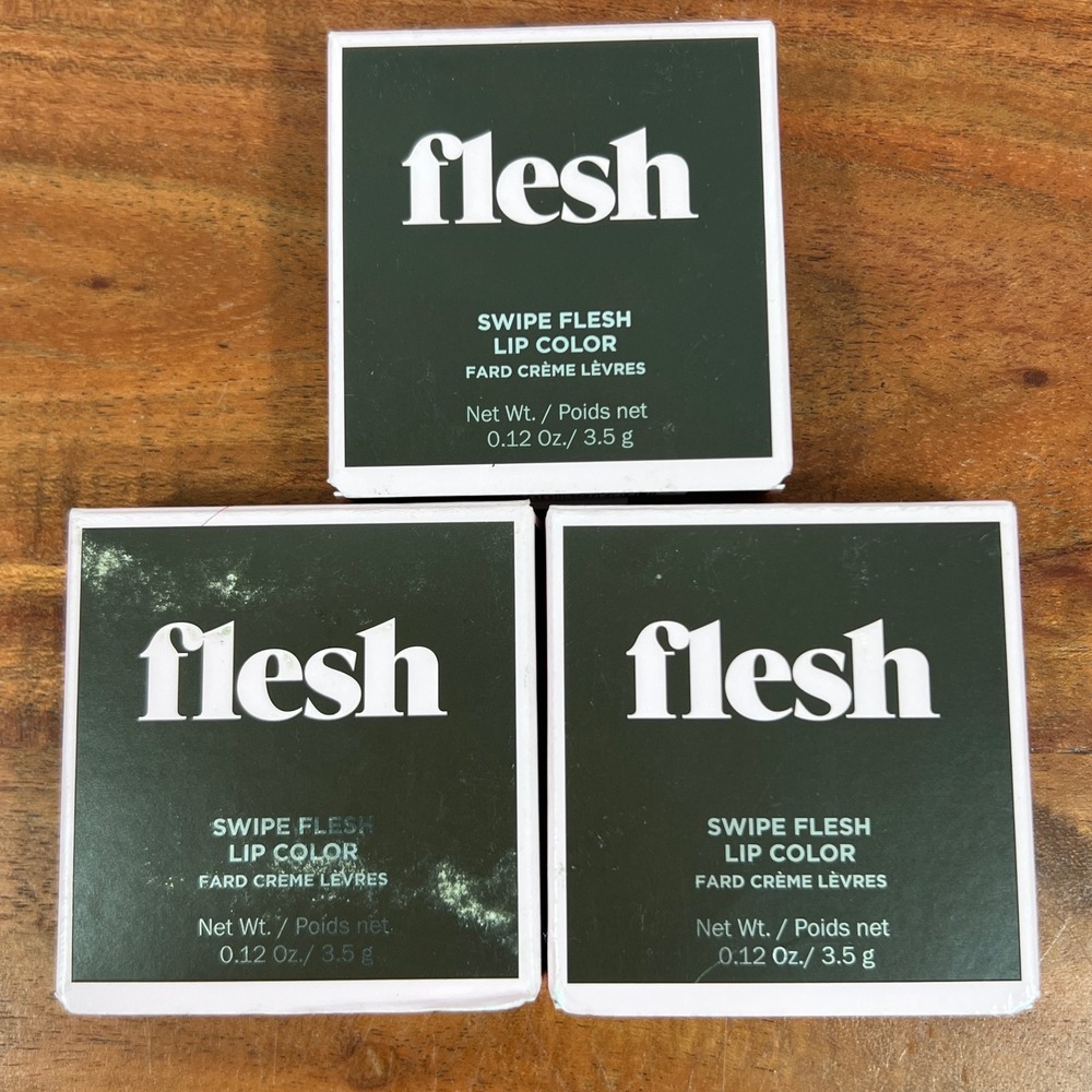 Flesh Beauty Swipe Flesh Lip Color Cream Pots 0.12oz Made in Italy 3 Pack